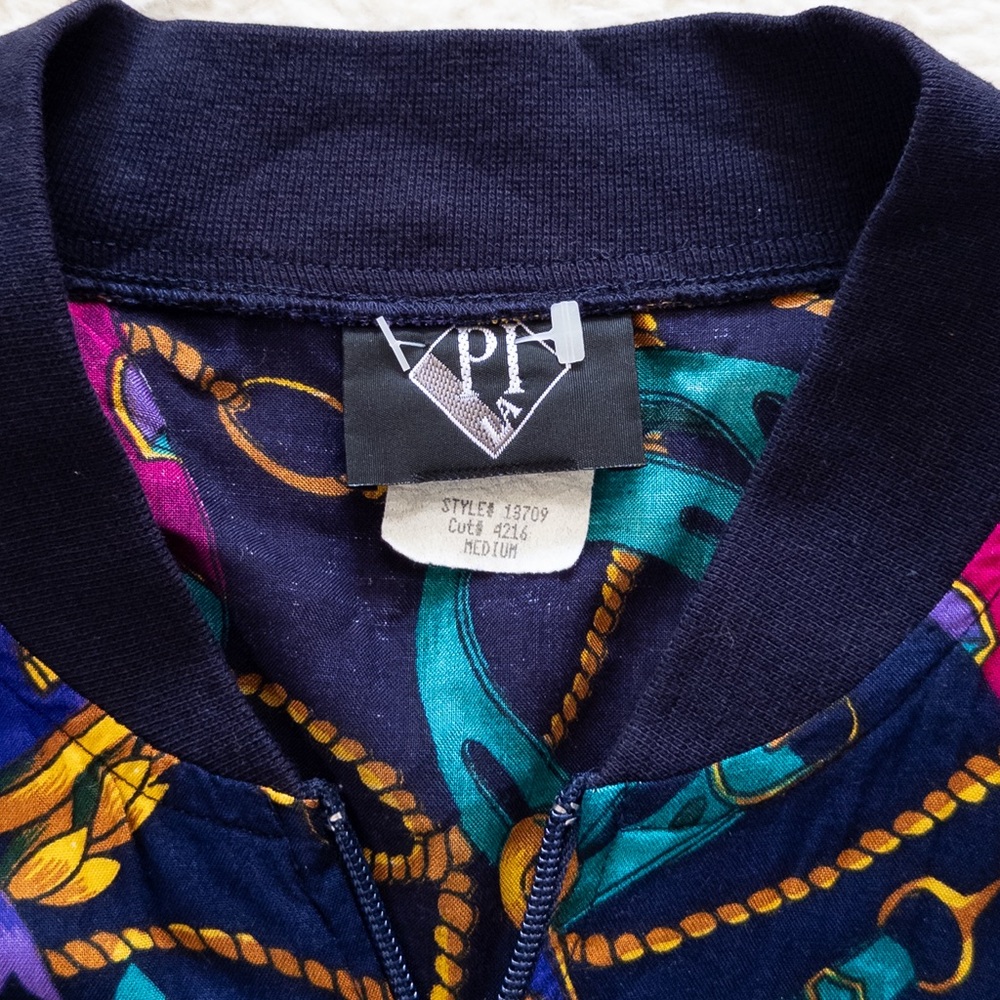 Colorful Abstract Print Bomber Jacket - Picture 5 of 8